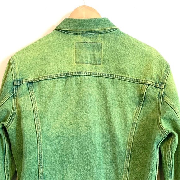 RARE Y2K Levi's Vintage Trucker Jacket Neon Slime Green Size M - Picture 11 of 15